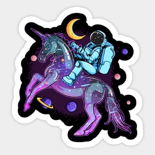 Astronaut With Unicorn Sticker